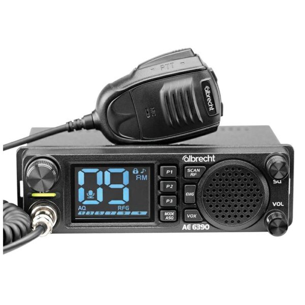 RADIO CB ALBRECHT AE-6390 VOX DIN GW  12/24V  głośnik z przodu