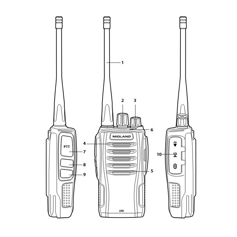 RADIO PMR/DPMR MIDLAND D10 cyfra/analog 2600 mAh