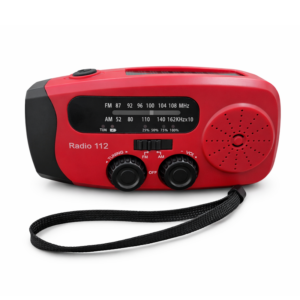 RADIO ALARMOWE  RADIO 112 AM/FM  dynamo/solar SOS latarka power bank