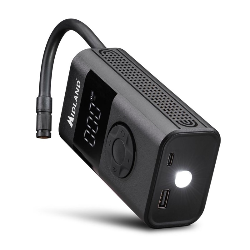 KOMPRESOR ENERPUMP do motocykli  i rowerów do 10 barów, power bank=4000mAh gniazdo USB-C