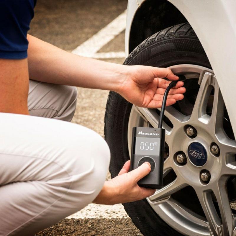 KOMPRESOR ENERPUMP do motocykli  i rowerów do 10 barów, power bank=4000mAh gniazdo USB-C
