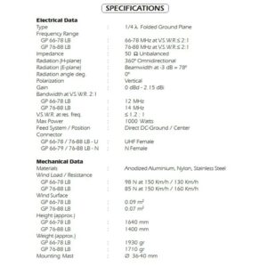 ANTENA BAZOWA LB GP 76-88 1/4